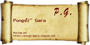 Pongó Gara névjegykártya